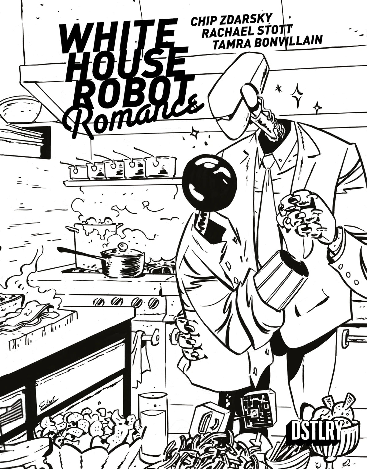 White House Robot Romance #1 (Cover H - Charretier Black & White)